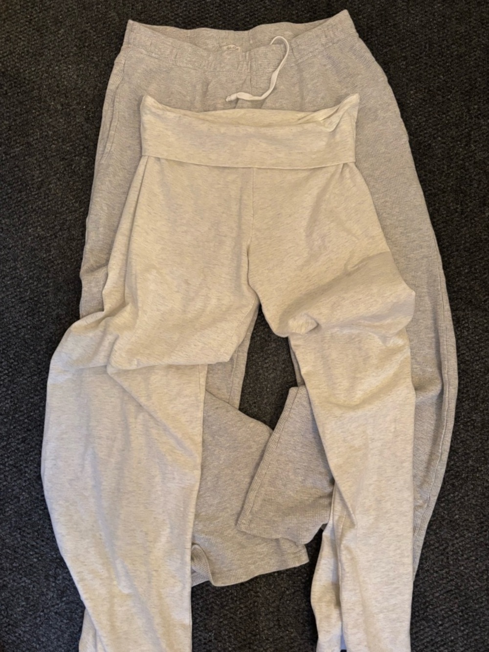 Brandy Melville Light Gray Fold-Over Waist Lounge Pants